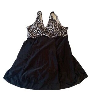 Summer Mae Womens Black Swimsuits with Shorts One Piece Bathing Suit Large